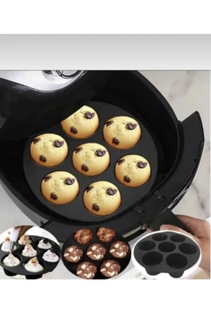 Airfryer Silikon Pişirme Kalıbı Yuvarlak Kek Muffin Kalıbı 7 Bölmeli