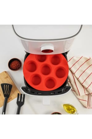 2 Parça Silikon Airfryer Pişirme Kabı Yonca, Muffin Fırın, Hava Fritözü HH
