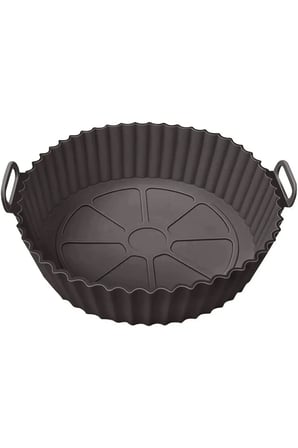 Airfryer Silikon Pişirme Kalıbı Siyah Yonca Hava Fritözü Aksesuar Tüm Fritözlere Uyumlu 1 Adet