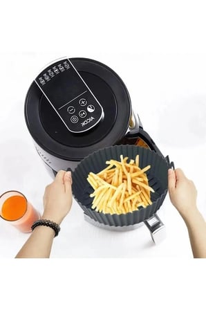 Airfryer Silikon Pişirme Kalıbı Siyah Yonca Hava Fritözü Aksesuar Tüm Fritözlere Uyumlu 1 Adet