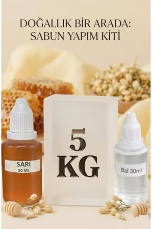 5 KG Şeffaf Sabun Bazı Sarı Boya Bal Esanslı & Sabun Bazı