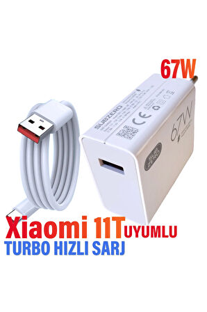 Xiaomi 11T Uyumlu 67W Turbo Hızlı Şarj Aleti ve HIZLI Şarj Kablosu