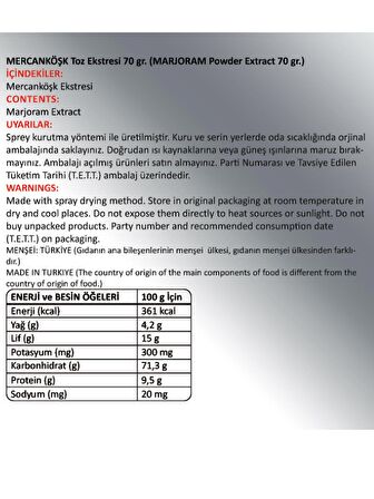 Mercan Köşk Toz Ekstresi 70 Gr. Cam Kavanoz