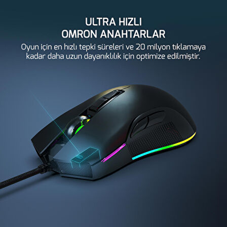 GamePower Ursa 10.000DPI 7 Tuş RGB Optik Gaming Mouse