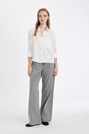 DeFacto Regular Fit Basic Düz Düğmeli Uzun Kollu Gömlek N2518AZ24AUWT32