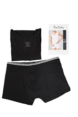 Pierre Cardin Erkek Stretch Atlet Boxer Takım Siyah