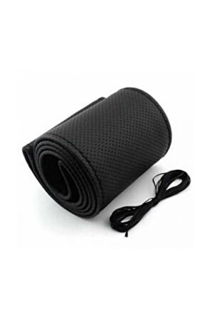 Opel Corsa C (2006-2014) Uyumlu Dikmeli Direksiyon Kılıfı Noktalı Siyah-38×10,5cm