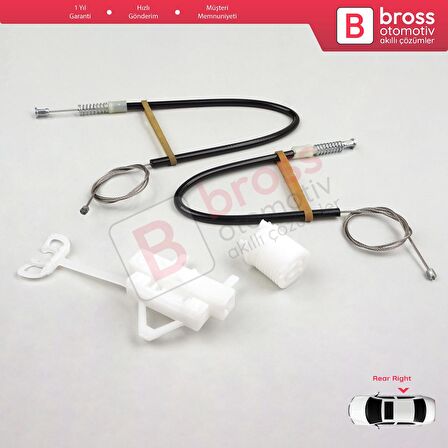 Fiat Linea 323 110 2007-2018 51789673 İçin Manuel Arka Sağ Kapı Cam Kriko Tamir Seti