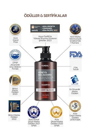 Kırılma Karşıtı, Besleyici Şampuan Kundal Honey & Macadamia Nature Shampoo 500ml (Cherry Blossom)