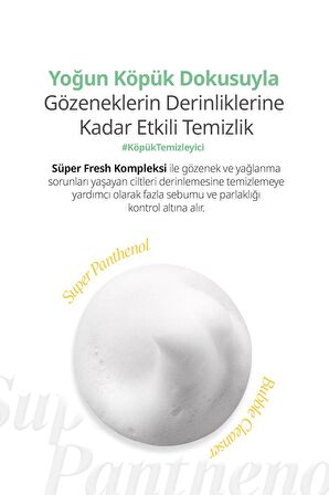 Yağlı Ciltlere Özel Gözenek Arındırıcı Temizleme Köpüğü Super Panthenol Bubble Cleanser Oil Control