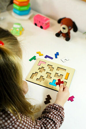 Ahşap 11 Parça Eğitici Şekil Yerleştirme Oyunu - Renkleri Ve Şekilleri Tanıma - Yapboz - Montessorri - Bultak
