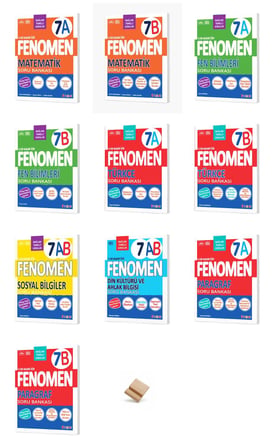 Fenomen 7. Sınıf Maarif 7A Serisi ve 7B Serisi Tüm Dersler 10lu Set Soru Bankası + Telefon Standı