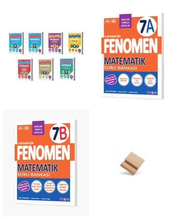 Fenomen 7. Sınıf Maarif Matematik Fasikül 7A ve 7B 3lü Set Soru Bankası + Telefon Standı