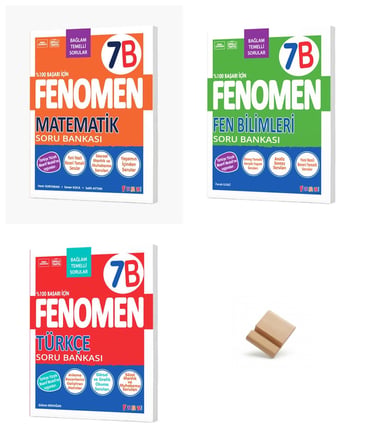 Fenomen 7. Sınıf Maarif 7B Matematik Fen Bilimleri ve Türkçe 3lü Set Soru Bankası + Telefon Standı