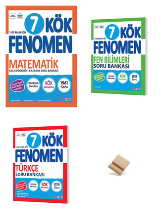 Fenomen 7. Sınıf Maarif Kök Matematik Fen Bilimleri ve Türkçe 3lü Set Soru Bankası + Telefon Standı