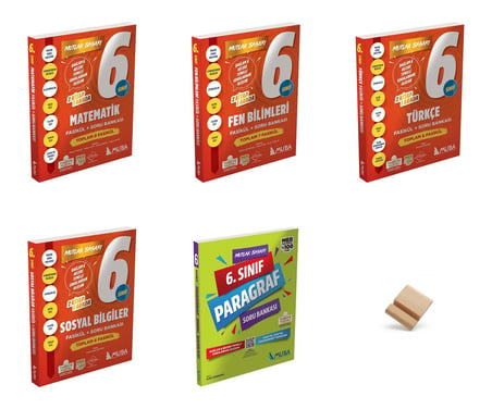 Mutlak Başarı 6. Sınıf Maarif Matematik Fen Türkçe Sosyal ve Paragraf Fasikülleri 5li Set + Telefon Standı