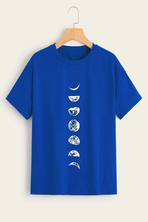 Ayın Evreleri Baskılı Tshirt