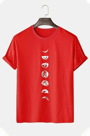 Ayın Evreleri Baskılı Tshirt