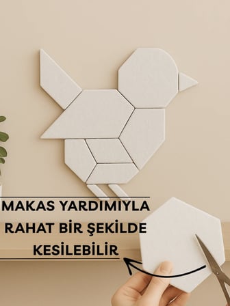 BEYLİNİ 12'li Akustik Panel Keçe Kendinden Yapışkanlı Duvar Kaplama Ses Isı Yalıtım Duvar Kaplama 26x30 CM