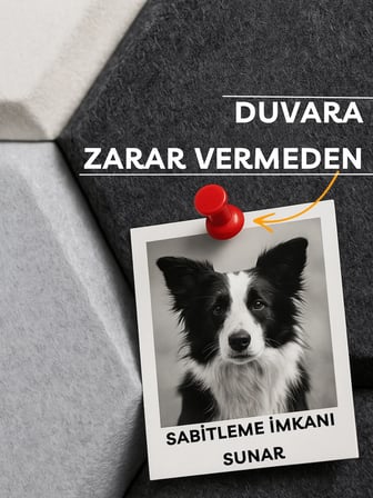 BEYLİNİ 12'li Akustik Panel Keçe Kendinden Yapışkanlı Duvar Kaplama Ses Isı Yalıtım Duvar Kaplama 26x30 CM