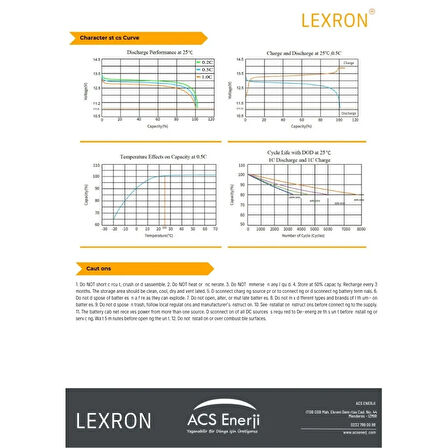 LEXRON Lityum Akü 12.8V 200Ah LiFePO4