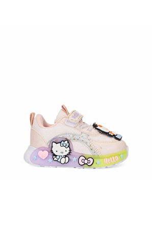 Günlük Kız Çocuk Spor Ayakkabı Hello Kitty Simli Süs Detay Işıklı Taban Lastik Bağcık Sneaker 120
