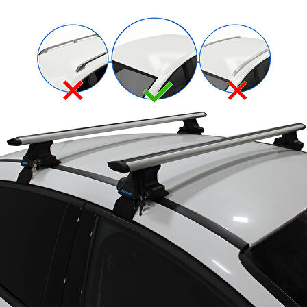 Volkswagen Golf 7 (Sunroof'suz) 2013 Model ve Sonrası Uyumlu Ara Atkı Tavan Barı Trophy Gri