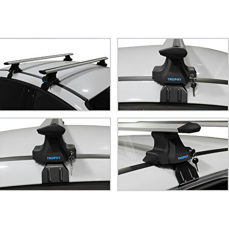 Chevrolet Spark II 2005 - 2009 Model Arası Uyumlu Ara Atkı Tavan Barı Trophy Gri