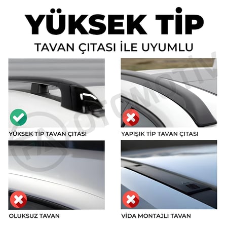 Toyota Proace City Ara Atkı Tavan Taşıyıcı Barı Siyah 2019 Model ve Sonrası