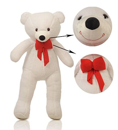 120 cm Papyonlu Sevimli Peluş Şaşkın Ayı - Sevgiliye Özel Hediye