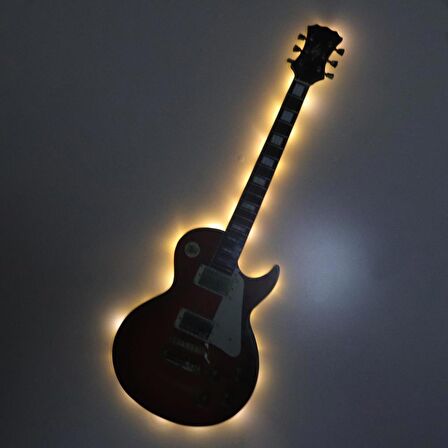 Veraart Işıklı  Uv Baskılı Duvar Dekorlu Gece Lambası Gitar 90 cm