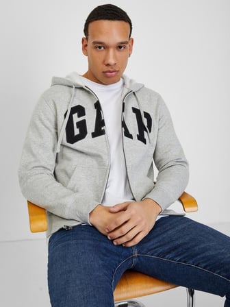 GAP V-HERITAGE LOGO FZ ERKEK GRİ CEKET 851516019