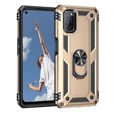 Gpack Oppo A92 Kılıf Vega Tank Standlı Yüzüklü Mıknatıslı