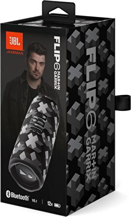 JBL x Martin Garrix Flip 6 Bluetooth Box Cool Grey – Su geçirmez, Taşınabilir Hoparlör