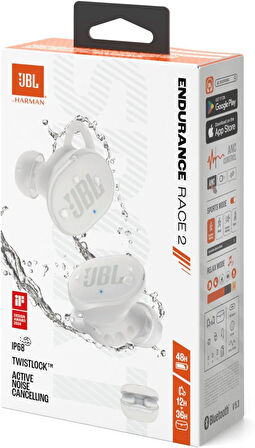 JBL Endurance RACE2 TWS Bluetooth Kulaklık, Beyaz
