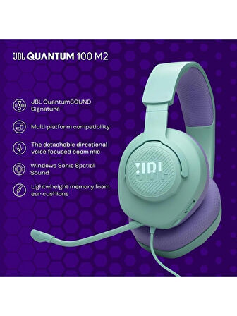  JBL Quantum 100M2 Kablolu Gaming Kulaklık,Yeşil (OUTLET)