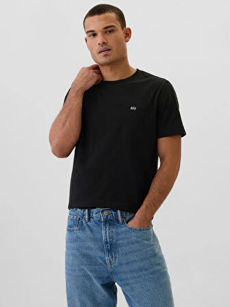 GAP 502022002 V-Frch Everyday Soft Micro Logo Crew Erkek Tişört