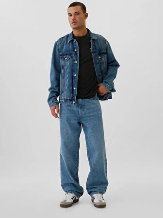 GAP 502022002 V-Frch Everyday Soft Micro Logo Crew Erkek Tişört