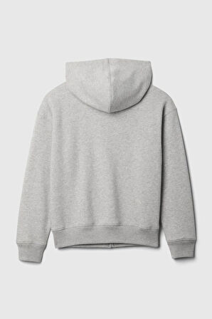 Relaxed Logo Fermuarlı Erkek Çocuk Gri Sweatshirt