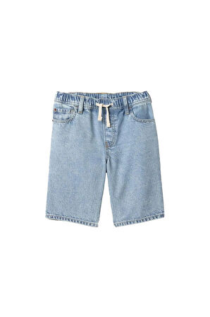 GAP Erkek Mavi V-PO Relaxed DNM Short 723848000