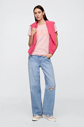 Gap V-SS Logo Classic Kadın Tişört