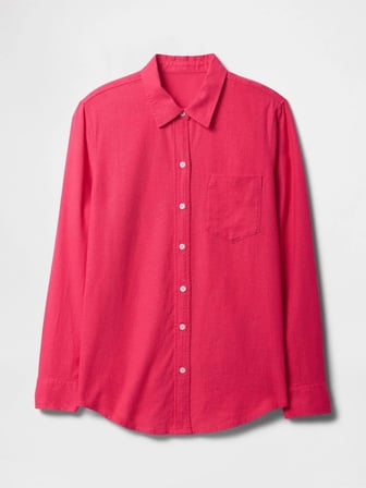GAP V-LINEN Easy Shirt - Beachy Kadın Gömlek