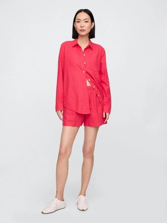 GAP V-LINEN Easy Shirt - Beachy Kadın Gömlek