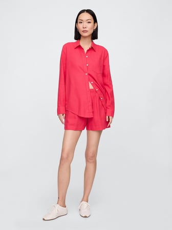 GAP V-LINEN Easy Shirt - Beachy Kadın Gömlek