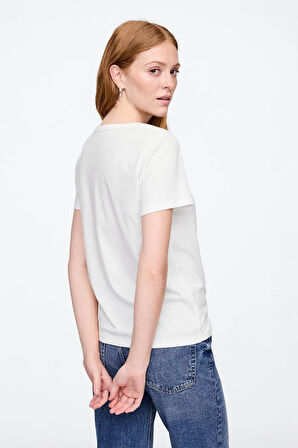 Gap V-SS Fav V Solid Kadın Tişört