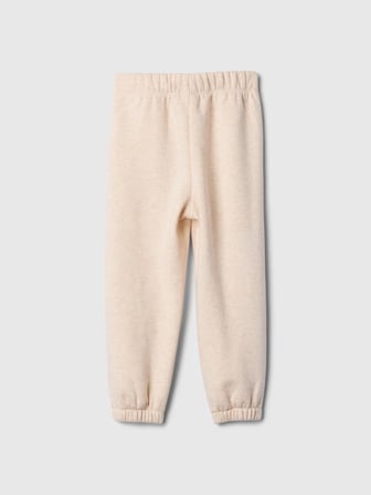 GAP Bej Kız Bebek Logo Kalp Desenli Pull-On Jogger Fleece Eşofman Altı