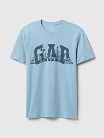 GAP 745022000 V-Gap Nyc Skyline Erkek Tişört