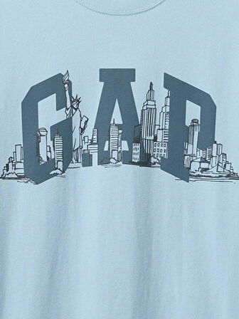 GAP 745022000 V-Gap Nyc Skyline Erkek Tişört