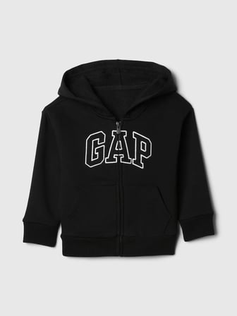 GAP Siyah Erkek Bebek Relaxed Logo Zip Sweatshirt