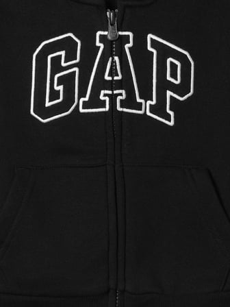 GAP Siyah Erkek Bebek Relaxed Logo Zip Sweatshirt